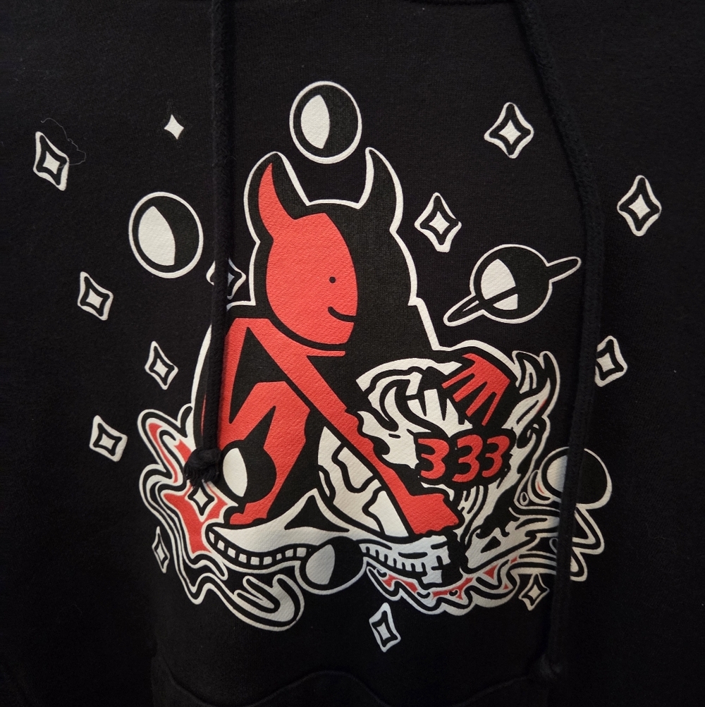 2020 Half Evil Demon Dreams Black Hoodie Sweatshirt Size M - Picture 3 of 5